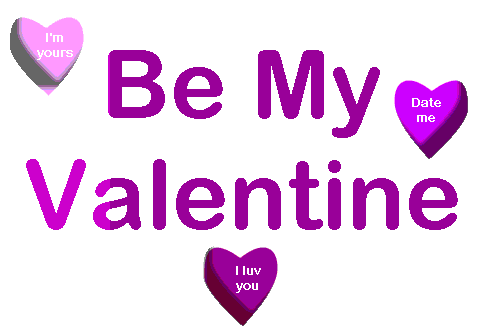 be my valentine banner for St. Valentine's Day graphic image background set of candy hearts