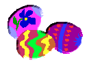 large three decorated easter eggs Christian Graphics background set