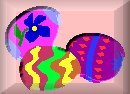 back button for three decorated easter eggs Christian Graphics background set