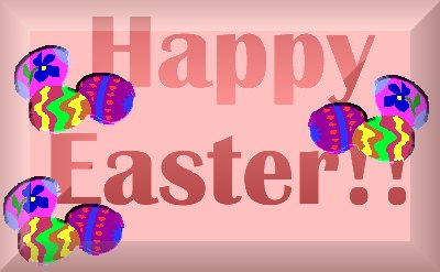 happy easter banner for three decorated easter eggs Christian Graphics background set