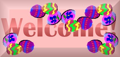 welcome banner for three decorated easter eggs Christian Graphics background set