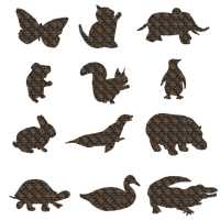 image of all the animals in the animals preset shapes file