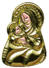 madonna and child gold tube