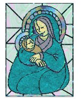 madonna and child stained glass 2 tube